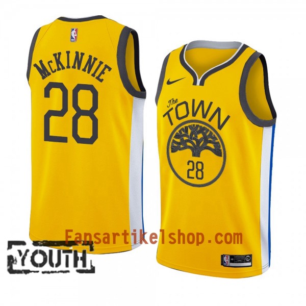 Golden State Warriors Trikot Alfonzo Mckinnie 28 2018-19 Nike Gelb Swingman - Kinder